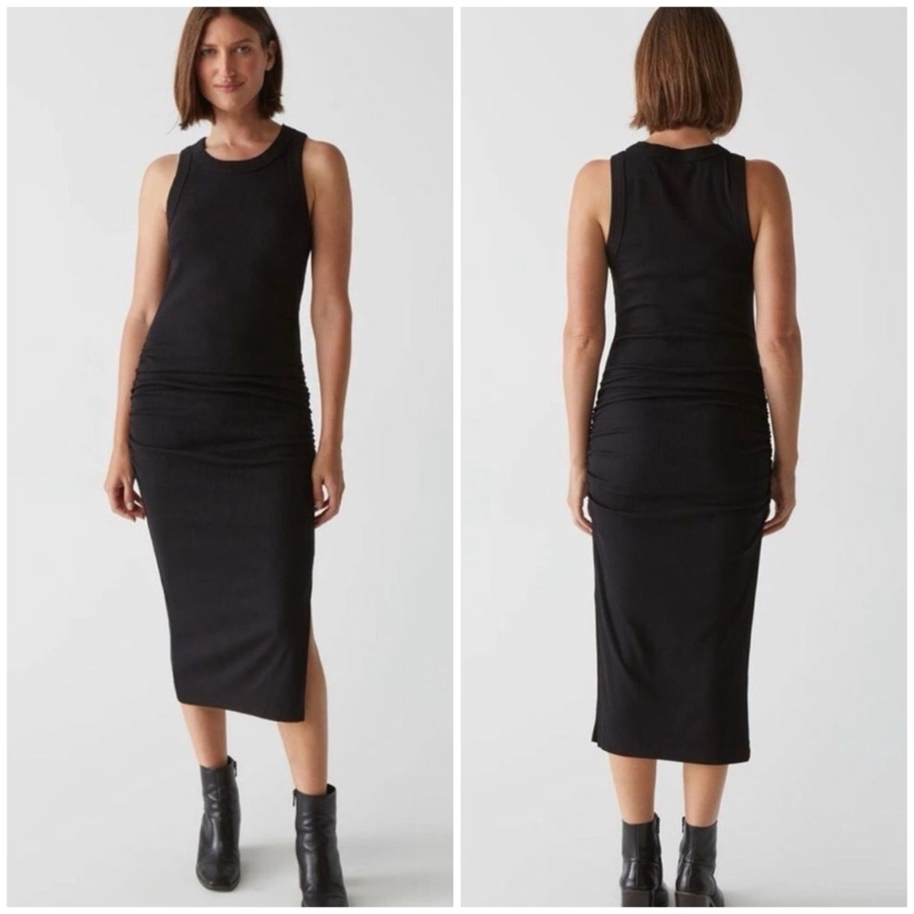 Sleeveless Black Midi Tank Dress